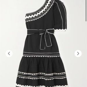 Sea Ryleigh one-shoulder ric rac-trimmed cotton midi dress